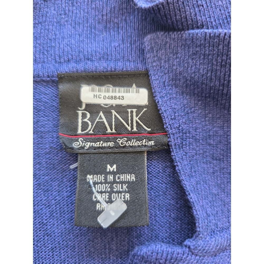 Joseph Bank Signature Collection Mens Silk Knit Button Neck Sweater Top M - Picture 6 of 6